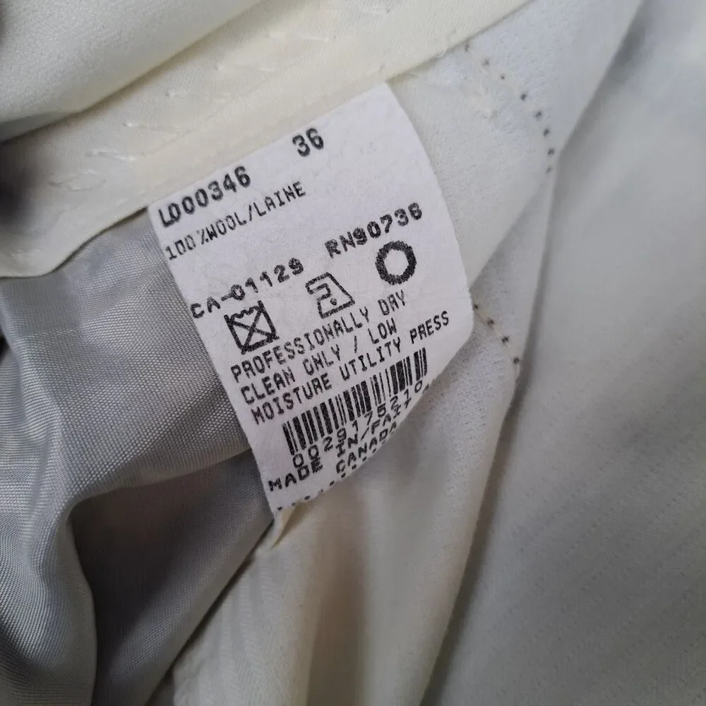 VTG Chaps Ralph Lauren 100% Wool Trousers Flat Mens Pants 35x29 Medium Gray - Picture 4 of 8